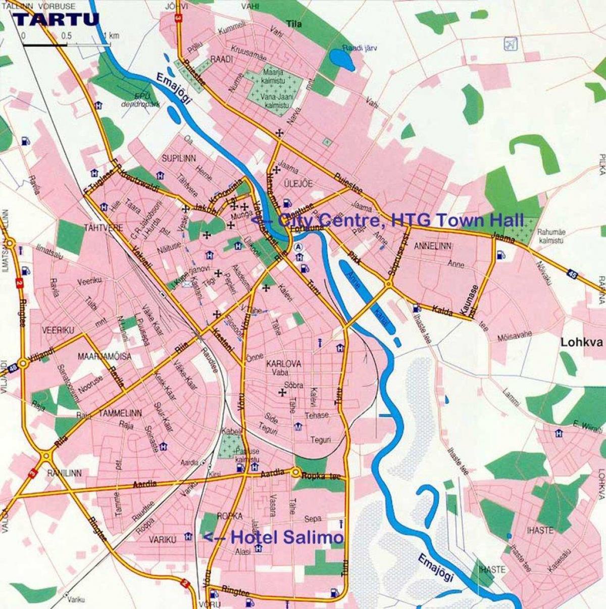 kaart van tartu, Estland