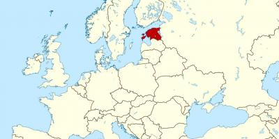 Estland locatie op de kaart van de wereld